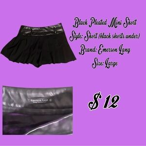 Emerson Lang Black Pleated Mini Skirt